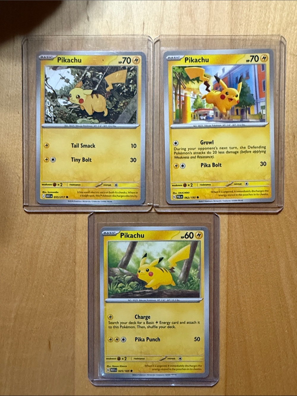Pokemon Pikachu Yellow Trading Cards - Set of 3